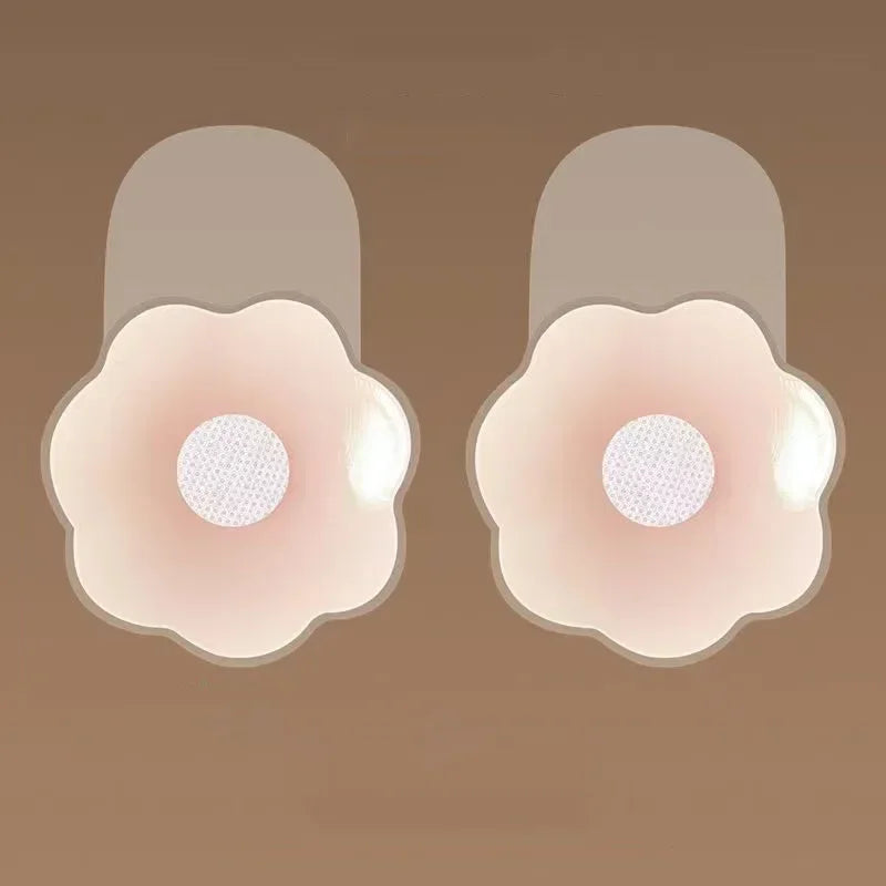 1Pairs Silicone Nipple Cover Lift Up Bra Sticker Adhesive Invisible Bras Chest Patch for Women Reusable Chest Breast Petals Pads