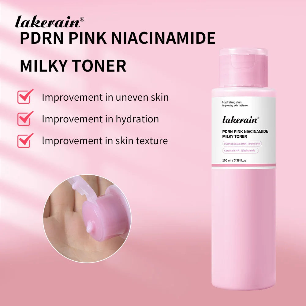 Pink Niacinamide Milky Toner Long-lasting Hydration Even Skin Tone Quickly Absorbed Achieve Dewy Glass Skin Daily Milky Toner