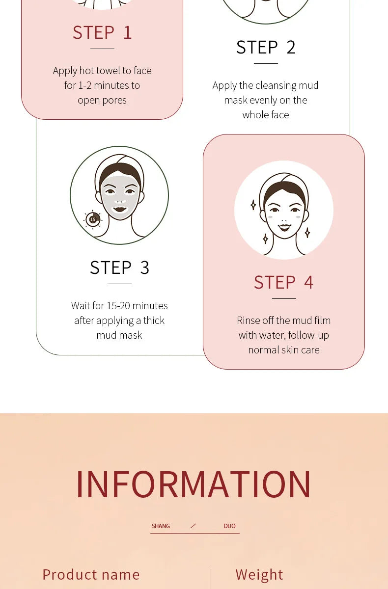 100g Peach Deep Cleansing Bubble Clay Facial Mask Remove Blackheads Oil Control Moisturizing Face Smooth Korean Skin Mud Masks