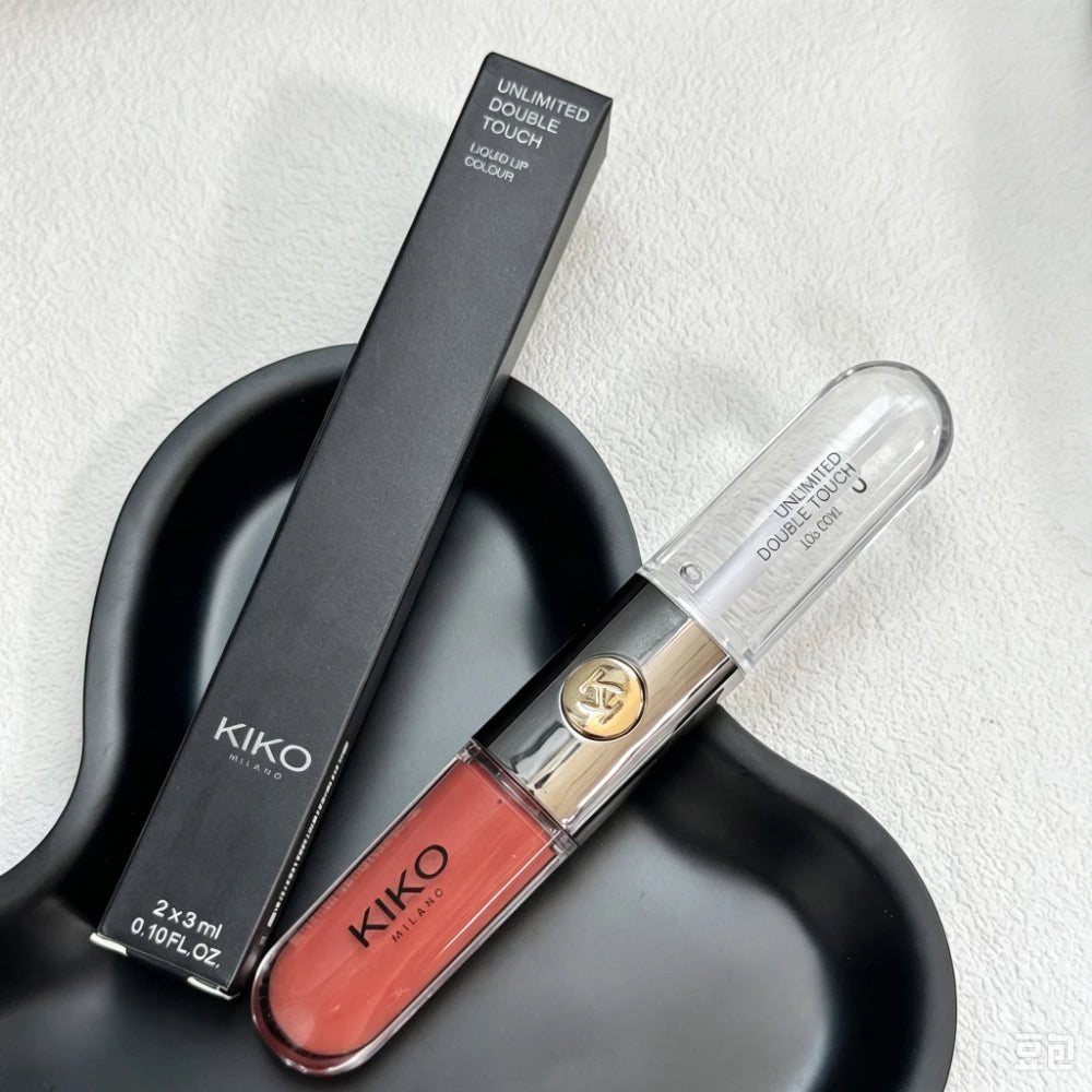Luxury KIKO Milano Unlimited Double Touch 103 Milk Tea Double Headed Lipstick Mirror Non-Stick Long-Lasting Moisturizing Daily