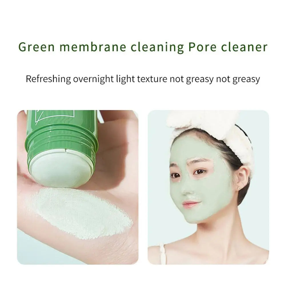 1/3PCS Green Tea Clay Stick For Face, Green Mask Stick Smear Acne Shrink Blackhead Green Tea Extract Facial Mask Pore Cleansing