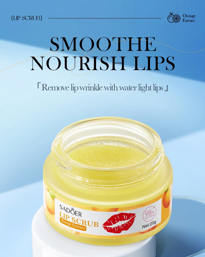 SADOER Fruit Lip Scrub Cream Moisturizing Lips Plumper Hydrating Nourishing Avocado Orange Strawberry Lip Mask Lipstick Care
