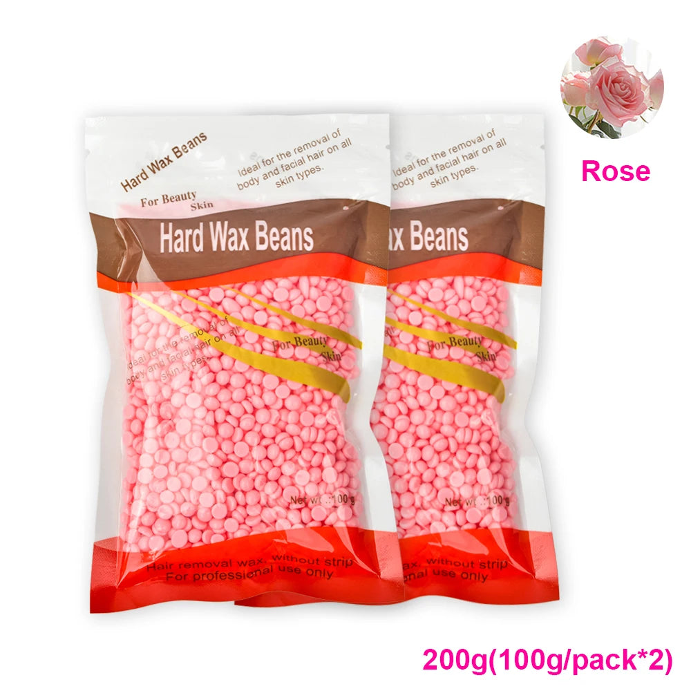 50g /100g/200g Hard Wax Beans Fast Waxing Machine Hot Film Painless for Wax Warmer Waxing Beans for Wax Heater Machine
