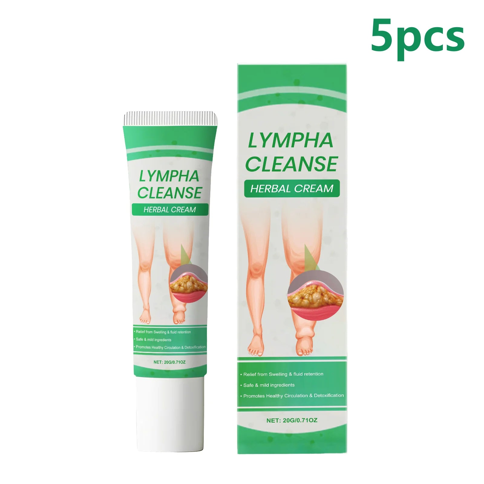 Lymphatic Drainage Cream for Body Lymphatic Massage Legs Blood Circulation Improvement Detox Edema Swelling Removal Herbal Cream