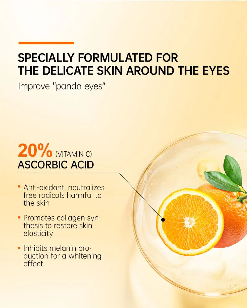 JoyPretty Anti Dark Circle Eye Cream Eye Bags Removal Vitamin C Whitening Cream Wrinkle Removal Serum Eyes Firming Skin Care