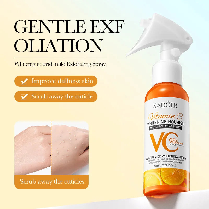 Vitamin C Gentle Face Exfoliating Peeling Gel Body Cleansing Scrub Foot Peeling Spray Blackhead Removal Face Cleanser 100ml