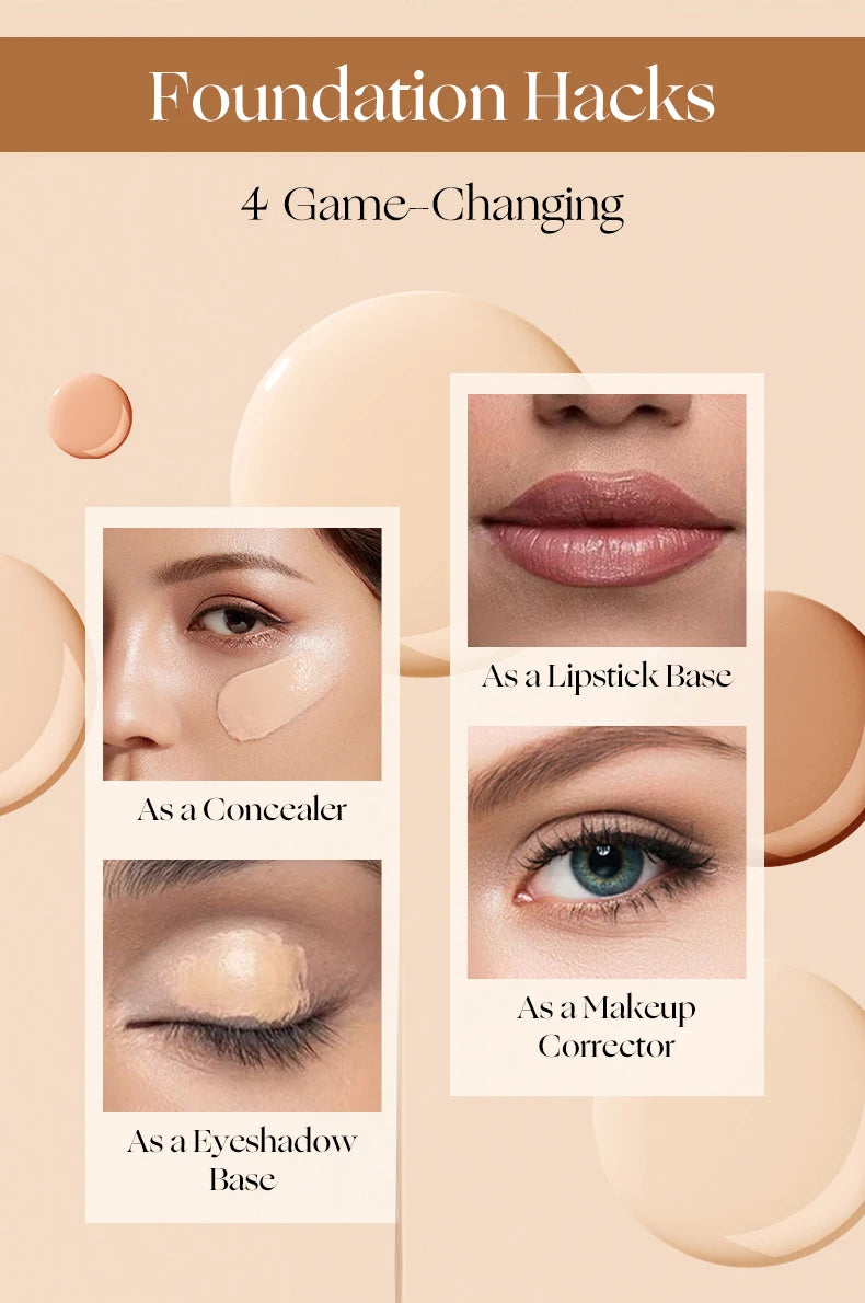Moisturizing Skin Tint Foundation for All Skin Types, Moisturizing Light Texture Natural Concealer Long Wear Face Makeup